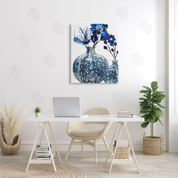 Stupell Industries Jesse Keith | Modern Blue Flower Arrangement Wall Art