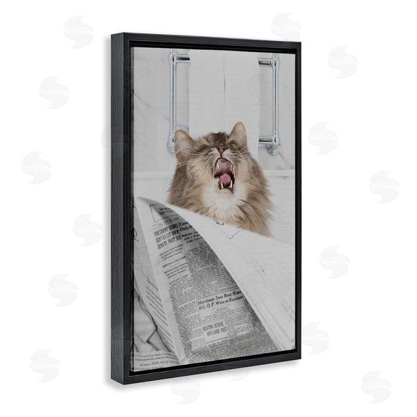 Stupell Industries Jesse Keith | Reading Cat Bathroom Humor