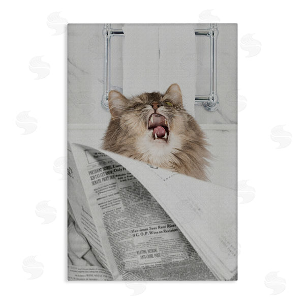 stupell industries Jesse Keith | Reading Cat Bathroom Humor
