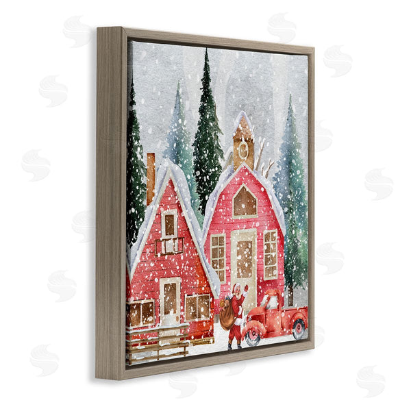 Stupell Industries Jesse Keith | Red Barn Santa Delivery