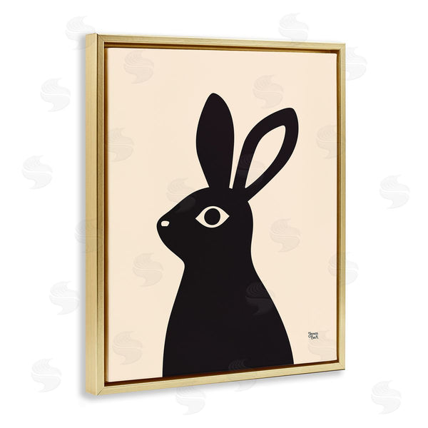 Stupell Industries Jessica Beck | Black Bunny On Cream Wall Art