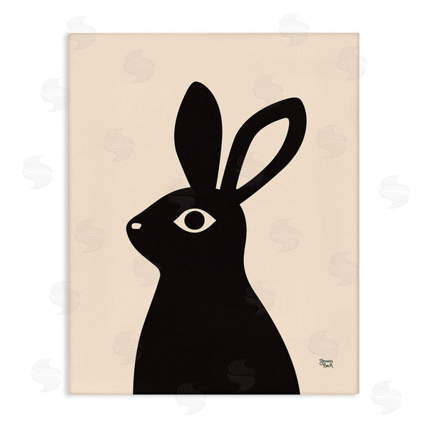 stupell industries Jessica Beck | Black Bunny on Cream Wall Art