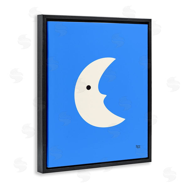 Stupell Industries Jessica Beck | Blue Crescent Moon Face