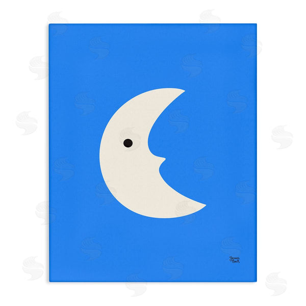 stupell industries Jessica Beck | Blue Crescent Moon Face