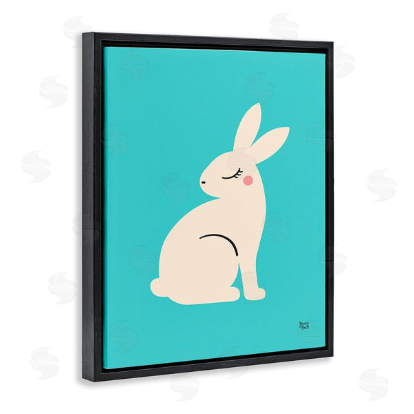 Stupell Industries Jessica Beck | Blushing Rabbit On Blue