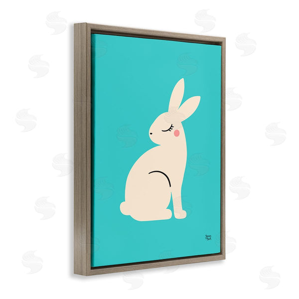 Stupell Industries Jessica Beck | Blushing Rabbit On Blue