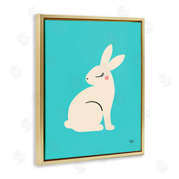 Stupell Industries Jessica Beck | Blushing Rabbit On Blue