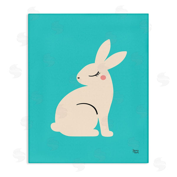 stupell industries Jessica Beck | Blushing Rabbit on Blue