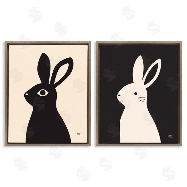 Stupell Industries Jessica Beck | Cream & Black Rabbits