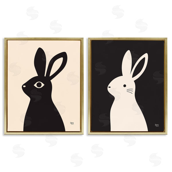 Stupell Industries Jessica Beck | Cream & Black Rabbits