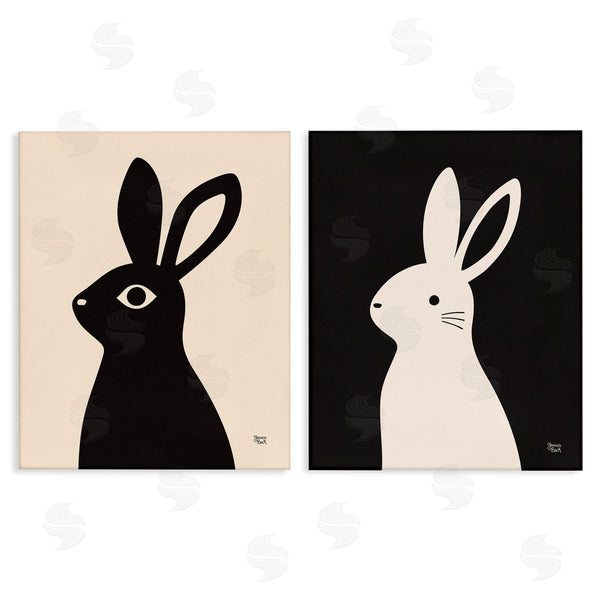 stupell industries Jessica Beck | Cream & Black Rabbits
