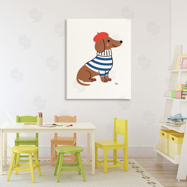 Stupell Industries Jessica Beck | French Dachshund In Beret Wall Art