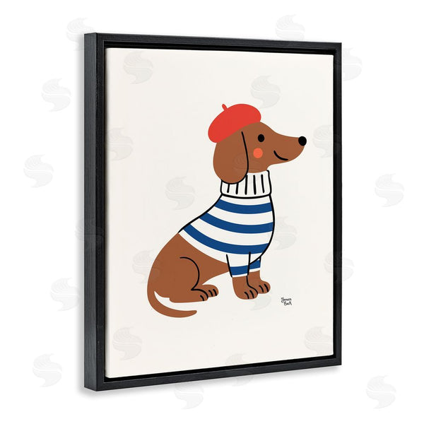 Stupell Industries Jessica Beck | French Dachshund In Beret Wall Art
