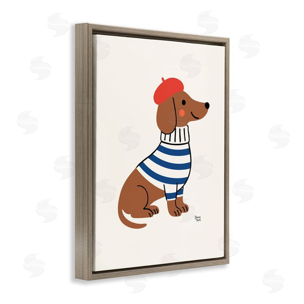 Stupell Industries Jessica Beck | French Dachshund In Beret Wall Art