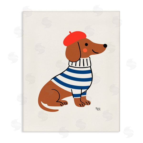 stupell industries Jessica Beck | French Dachshund in Beret Wall Art