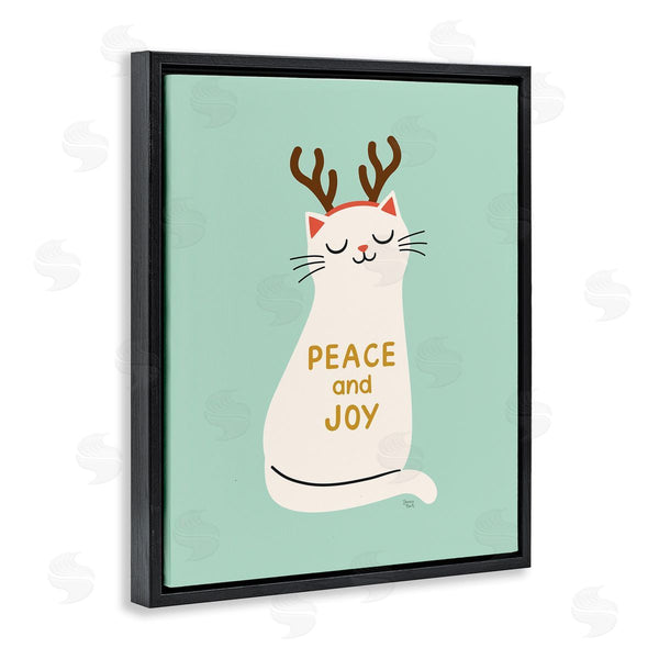 Stupell Industries Jessica Beck | Peace & Joy Cat Antlers