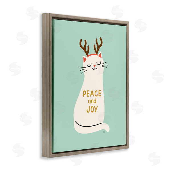 Stupell Industries Jessica Beck | Peace & Joy Cat Antlers