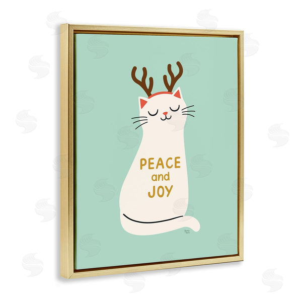 Stupell Industries Jessica Beck | Peace & Joy Cat Antlers