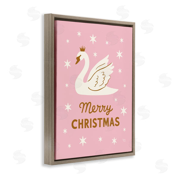 Stupell Industries Jessica Beck | Pink Swan Merry Christmas