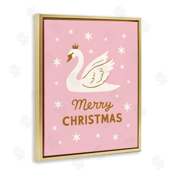 Stupell Industries Jessica Beck | Pink Swan Merry Christmas