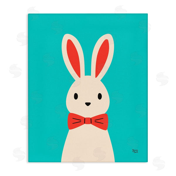 stupell industries Jessica Beck | Rabbit & Bowtie on Turquoise