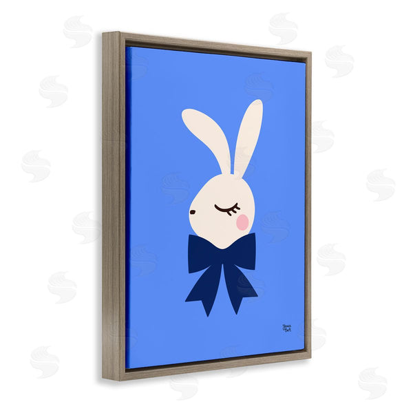 Stupell Industries Jessica Beck | Rabbit With Ribbon On Blue