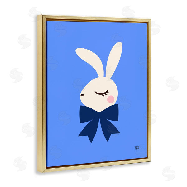 Stupell Industries Jessica Beck | Rabbit With Ribbon On Blue