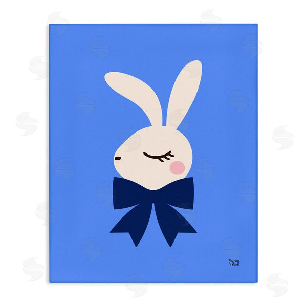 stupell industries Jessica Beck | Rabbit with Ribbon on Blue