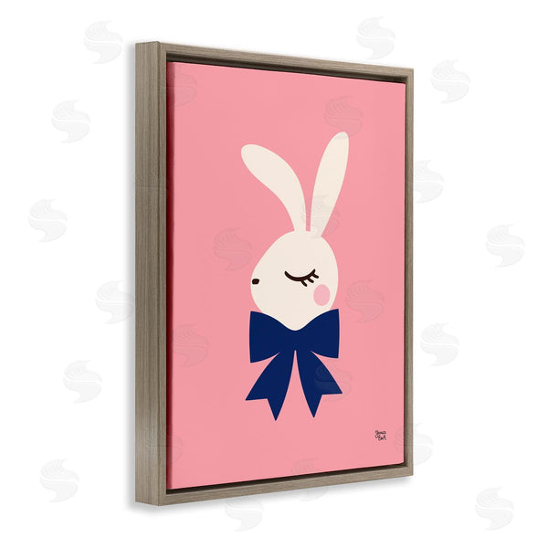 Stupell Industries Jessica Beck | Rabbit With Ribbon On Pink