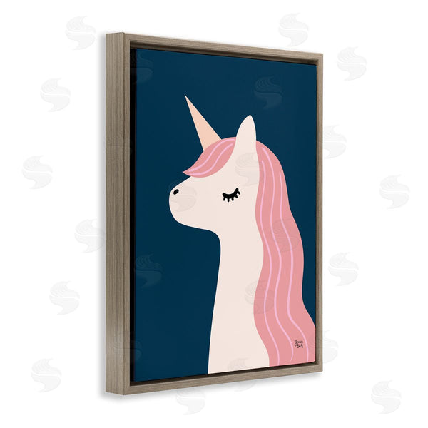 Stupell Industries Jessica Beck | Relaxed Unicorn On Blue