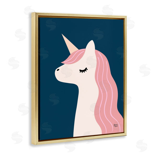 Stupell Industries Jessica Beck | Relaxed Unicorn On Blue