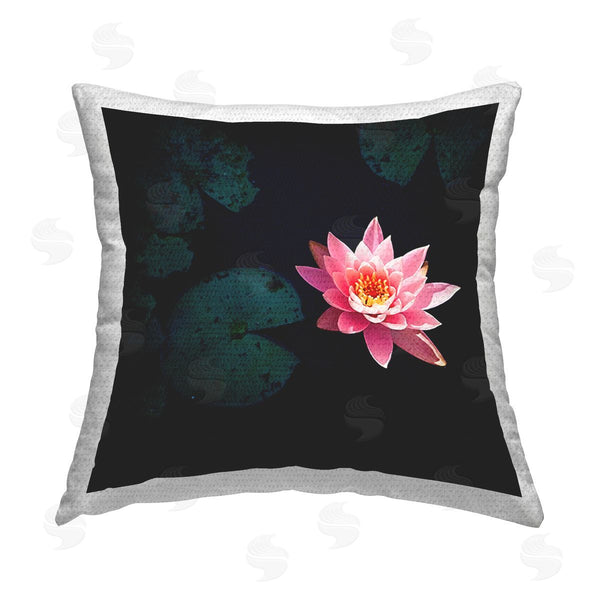Stupell Industries Jessica Manelis | Pink Lotus Pond Lily Floating Printed Throw Pillow