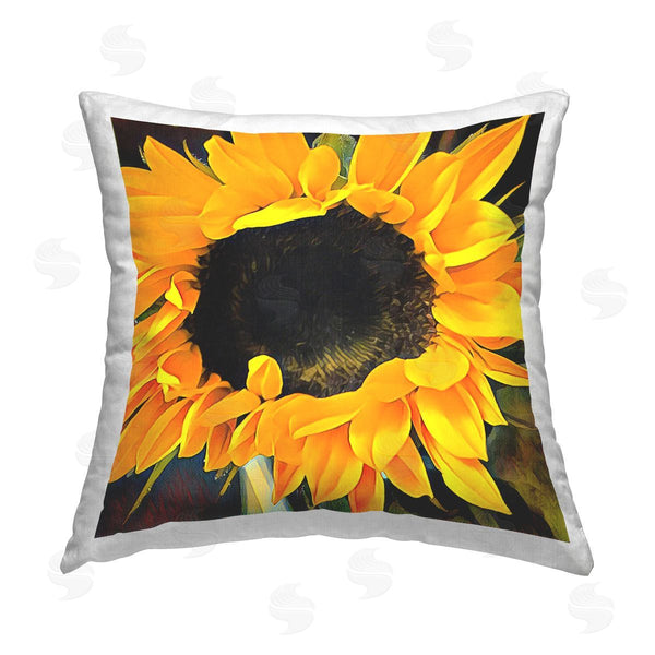 stupell industries Jessica Manelis | Yellow Sunflower Blossom Petals Printed Throw Pillow