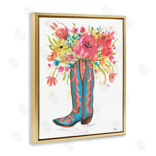 Stupell Industries Jessica Mingo | Floral Cowgirl Boot Pastels