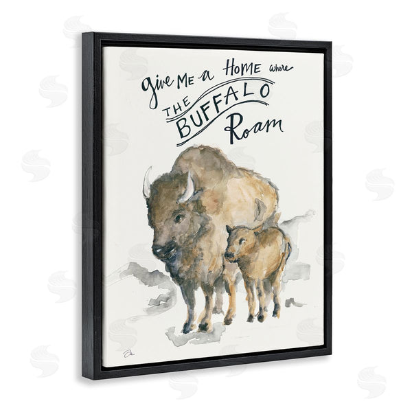 Stupell Industries Jessica Mingo | Give Me A Home Phrase Buffalo Wild West Animal Wall Art