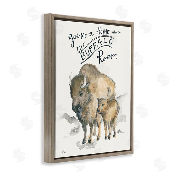 Stupell Industries Jessica Mingo | Give Me A Home Phrase Buffalo Wild West Animal Wall Art