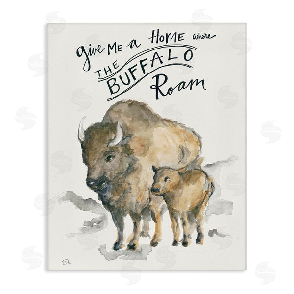 stupell industries Jessica Mingo | Give Me A Home Phrase Buffalo Wild West Animal Wall Art