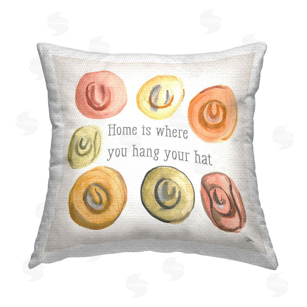 Stupell Industries Jessica Mingo | Hang Your Hat Phrase Printed Throw Pillow
