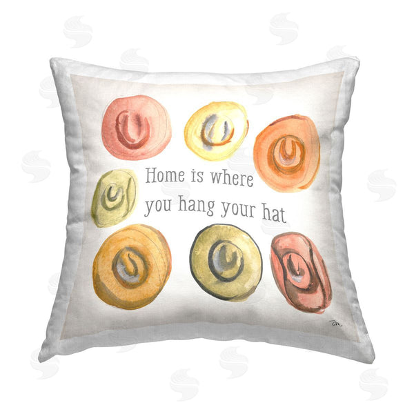 stupell industries Jessica Mingo | Hang Your Hat Phrase Printed Throw Pillow