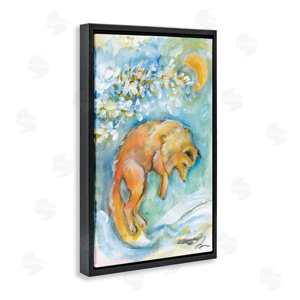 Stupell Industries Jessica Mingo | Jumping Fox With Moon Overhead