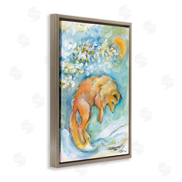 Stupell Industries Jessica Mingo | Jumping Fox With Moon Overhead