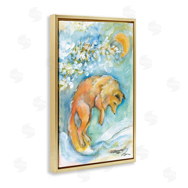 Stupell Industries Jessica Mingo | Jumping Fox With Moon Overhead