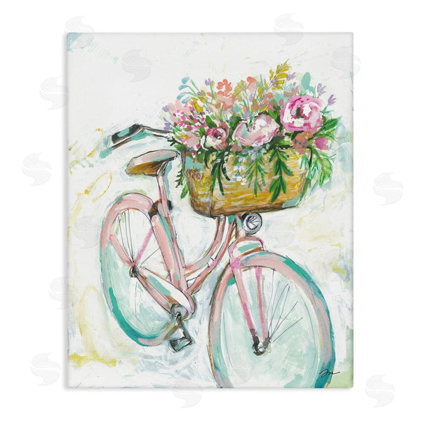 stupell industries Jessica Mingo | Parisian Retro Bike Spring Flower Basket Painting Wall Art