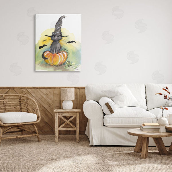 Stupell Industries Jessica Mingo | Witch Cat On Pumpkin Wall Art