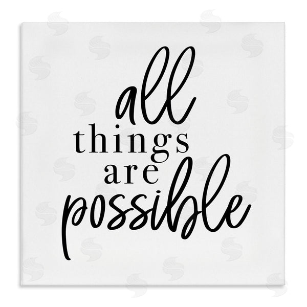 stupell industries Jessica Mundo | All Things Are Possible Motivational Phrase Minimal Typography Wall Art