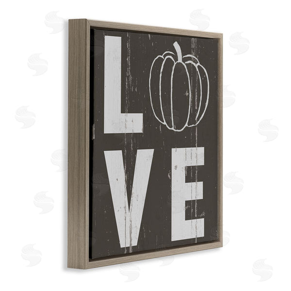 Stupell Industries Jessica Mundo | Bold Love Text Distressed Pumpkin