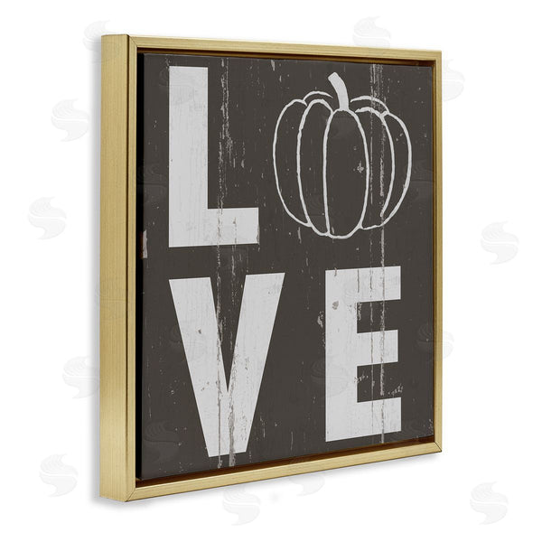 Stupell Industries Jessica Mundo | Bold Love Text Distressed Pumpkin
