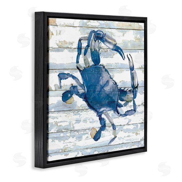 Stupell Industries Jessie Perry | Blue Crab On Distressed Wall Art
