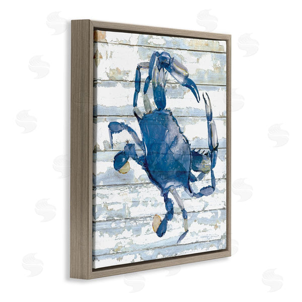 Stupell Industries Jessie Perry | Blue Crab On Distressed Wall Art
