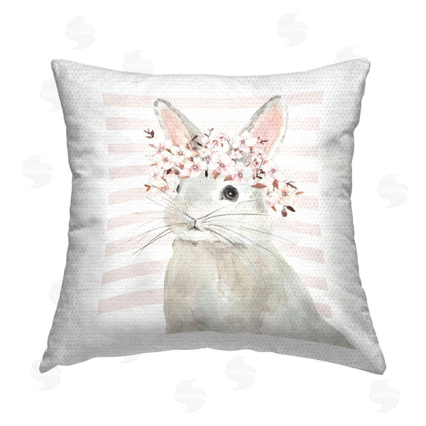 Stupell Industries Jessie Perry | Cherry Blossom Bunny Printed Throw Pillow